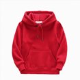 thumbnail image 1 of xaweyi Kids Child Toddler Boys Girls Solid Long Sleeve Patchwork Hooded Thickened Warm Sweatshirt Pullover Blouse Tops Outfits Clothes,Sizes 3-4 Years, 1 of 6
