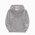 thumbnail image 1 of xaweyi Kids Child Toddler Boys Girls Solid Long Sleeve Patchwork Hooded Thickened Warm Sweatshirt Pullover Blouse Tops Outfits Clothes,Sizes 5-6 Years, 1 of 4