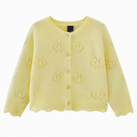 xaweyi Kids Girls Fashionable Solid Color Knitted Cardigan Jacket Soft Long Sleeve Knit Outer Layer for Girls Casual Daily Outfit Size 3-4 Years