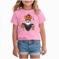 thumbnail image 1 of xaweyi Kids Halloween Cute Ghost T Shirt Short Sleeve Crew Neck Girls Holiday Party Top,Sizes 18-24 Months, 1 of 5