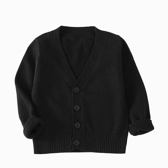 xaweyi Little Girls Solid Color Knitted Cardigan Sweater Comfortable Soft Warm Fashionable Long Sleeve Open Front Knit Outer Layer Size 12-18 Months
