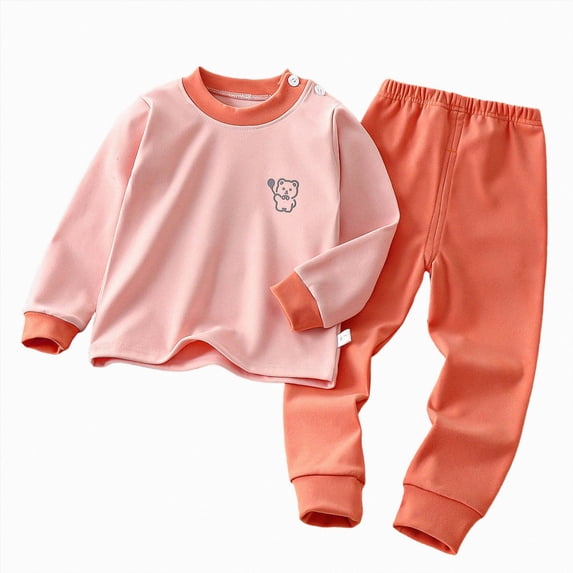 xaweyi Toddler Baby Boy Girl Clothes Winter Solid Color Long Sleeve Pullover Sweatshirt Pants 2Pcs Fall Outfits Set
