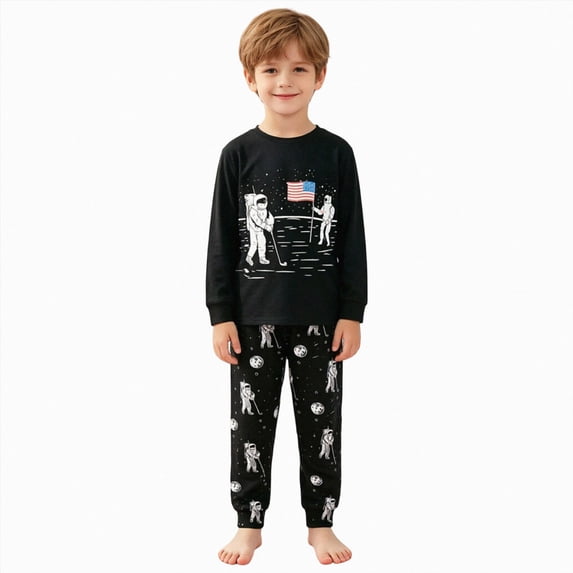 xaweyi Toddler Boys Cute Cartoon Dinosaur Printed 2 Piece Long Sleeve Outfit Stylish Soft Home Pajamas Size 2-3 Years