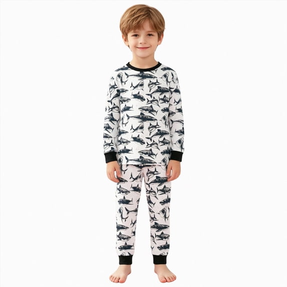 xaweyi Toddler Boys Cute Cartoon Dinosaur Printed 2 Piece Long Sleeve Outfit Stylish Soft Home Pajamas Size 4-5 Years