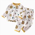 thumbnail image 1 of xaweyi Toddler Boys Girls 2 Piece Long Sleeve Homewear Set Cute Cartoon Pattern Breathable Comfortable Fall Sleepwear Outfit Size 7-8 Years, 1 of 5