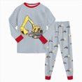 thumbnail image 1 of xaweyi Toddler Boys Long Sleeve Pajama Set 2T 3T 4T 5T 6T 7T 8T Crew Neck Construction Vehicle Print Top and Jogger Pants 2 Piece Sleepwear Outfit, 1 of 8