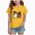 thumbnail image 1 of xaweyi Youth Girls Halloween Casual Tee Crew Neck Short Sleeve Fun Cartoon Graphic Fashion T Shirt, 1 of 5