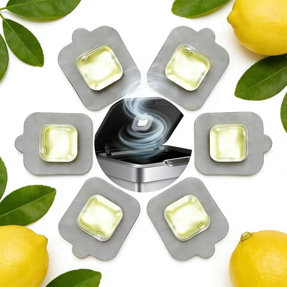 xcivi 6 Pack Replacement Lemon Scented Deodorizer Pod for Simplehuman, EKO Pod Holder, Compatible with Trash Can, Deodorizer Refills for Bathroom, Closet, Storage, Odor Eliminator for Trash Cans