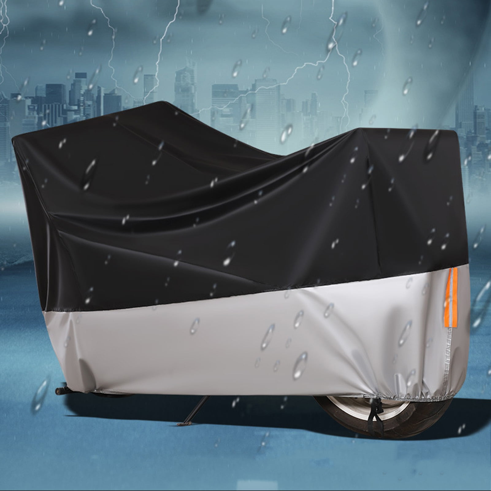 xeoereki Electric Bike Cover Outdoor Waterproof Windproof Bicycle Cover Full from Rain Snow Dust Mountain Road Electric Bike Motorcycle Cover Black