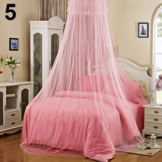 xeoereki Elegant Lace Insect Bed Canopy Netting Curtain Round Dome Mosquito Net Bedding Pink