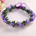 thumbnail image 1 of xeoereki Rose Flower Crown Headband Wreath Party Wedding Bridal Garland Hairband Headwear Purple, 1 of 4