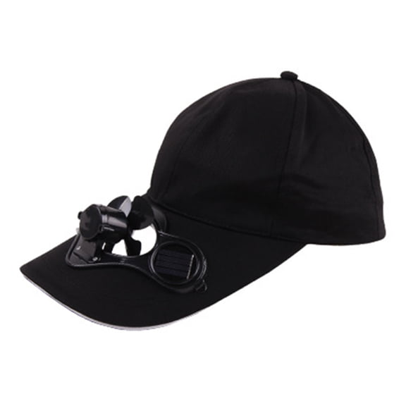 xeoereki Summer Unisex Outdoor Sports Baseball Caps Hats with Solar Power Cooling Fan Black