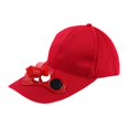 thumbnail image 1 of xeoereki Summer Unisex Outdoor Sports Baseball Caps Hats with Solar Power Cooling Fan Red, 1 of 6