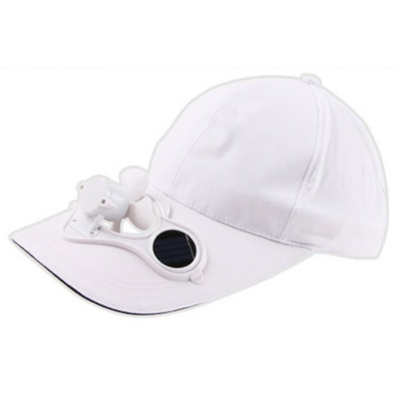 xeoereki Summer Unisex Outdoor Sports Baseball Caps Hats with Solar Power Cooling Fan White