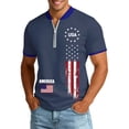 thumbnail image 1 of xfsWaSs 4th Of July Shirts For Men American Flag T-Shirt Casual Half Zip Short Sleeve T Shirt Tops Patriotic Independence Day Celebration Patriotic Tees Top, 1 of 4
