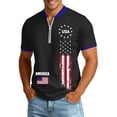 thumbnail image 1 of xfsWaSs 4th Of July Shirts For Men American Flag T-Shirt Casual Half Zip Short Sleeve T Shirt Tops Patriotic Independence Day Celebration Trendy Tee Shirt, 1 of 4