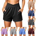 thumbnail image 1 of xfsWaSs Athletic Shorts for Women High Waisted Running Shorts with Pockets Lightweight Breathable Workout Bottoms Casual Yoga Shorts Activewear, 1 of 6