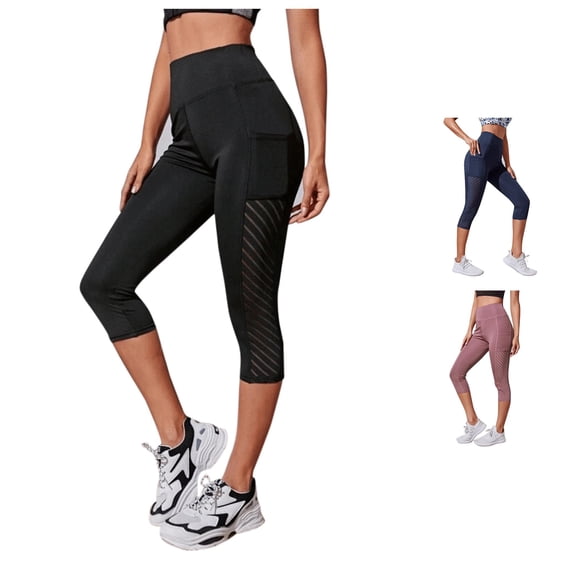 xfsWaSs Capri Leggings for Women High Waist Workout Yoga Pants with Pockets Breathable Workout Leggings Soft Comfy Stretchy Yoga Capris
