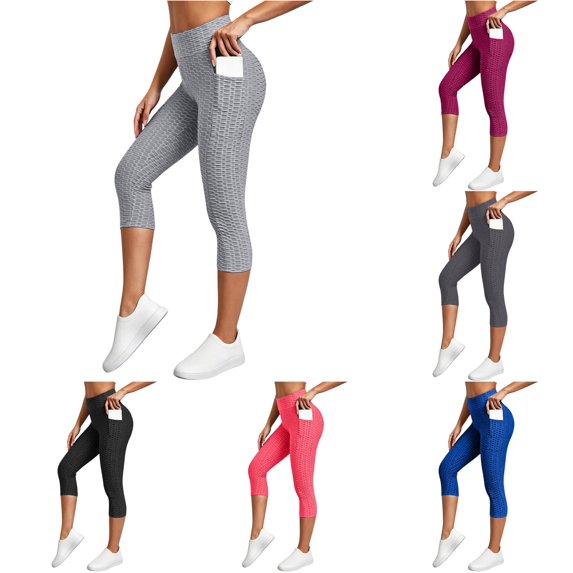 xfsWaSs Capri Leggings for Women Soft Capri Yoga Pants High Withed Workout Athletic Leggings Stretchy Capris Comfy Cropped Trousers
