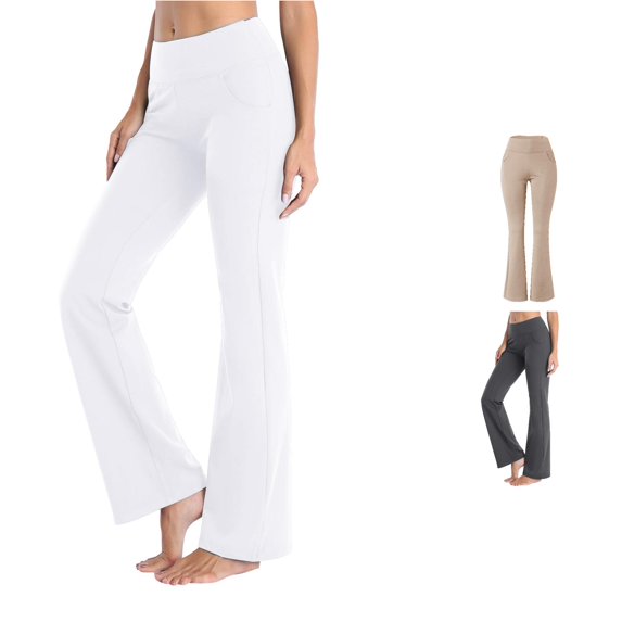 xfsWaSs Flare Leggings for Women - Women's Yoga Pants High Waisted Bootcut Workout Leggings Casual Pants with Pockets Work Dress Pants