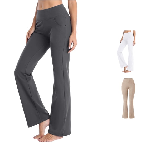 xfsWaSs Flare Leggings for Women - Women's Yoga Pants High Waisted Bootcut Workout Leggings Casual Pants with Pockets Work Dress Pants