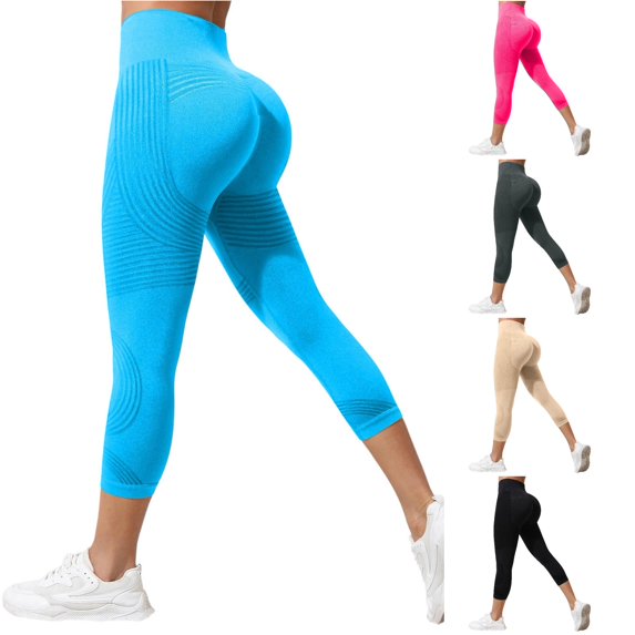 xfsWaSs Leggings for Women High Waist Seamless Yoga Pants Workout Leggings Capris Soft Stretchy Fitness Running Cropped Pants Active Wear