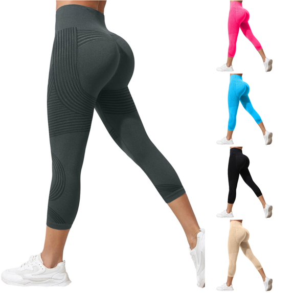xfsWaSs Leggings for Women High Waist Seamless Yoga Pants Workout Leggings Capris Soft Stretchy Fitness Running Cropped Pants Active Wear
