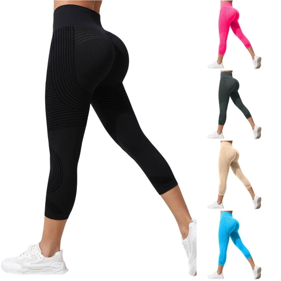 xfsWaSs Leggings for Women High Waist Seamless Yoga Pants Workout Leggings Capris Soft Stretchy Fitness Running Cropped Pants Active Wear