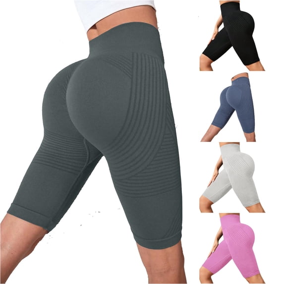 xfsWaSs Leggings for Women Knee-Length Breathable Workout Biker Shorts High Waist Lifting Yoga Shorts Women's Running Athletic Gym Shorts