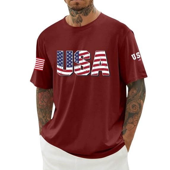 xfsWaSs Men's 250th Anniversary USA Shirts 4th Of July T-Shirt Casual Short Sleeve Patriotic Tee Shirts For Independence Day Celebration Tshirt Fashion Clothes