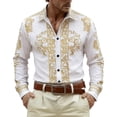 thumbnail image 1 of xfsWaSs Men's Western Cowboy Shirt Printed Long Sleeve Shirts For Festivals And Western Cowboys Outfit Classic Fit Shirts Comfortable Everyday Wear, 1 of 4