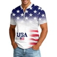 thumbnail image 1 of xfsWaSs Mens T Shirts 4th Of July Patriotic Graphic Print Half Zip Short Sleeve T Shirt Casual Tops For Independence Day Celebration Tshirts Trendy Clothes, 1 of 4
