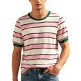 thumbnail image 1 of xfsWaSs Mens T Shirts Color Block Striped Casual T-Shirts Loose Fit Comfortable Round Neck Tee Tops Summer Short Sleeve Tshirts Trendy Tees Tshirts, 1 of 4