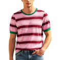 thumbnail image 1 of xfsWaSs Mens T Shirts Color Block Striped Casual T-Shirts Loose Fit Comfortable Round Neck Tee Tops Summer Short Sleeve Tshirts Vacation Tee Shirts, 1 of 4