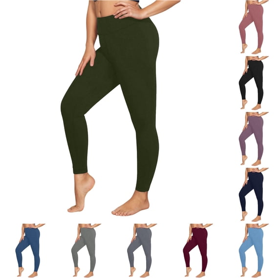 xfsWaSs Plus Size Leggings for Women High Waisted Yoga Pants Soft Stretchy Workout Leggings Casual Sports Running Active Pants Solid Color