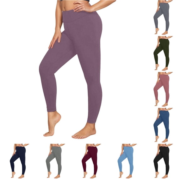 xfsWaSs Plus Size Leggings for Women High Waisted Yoga Pants Soft Stretchy Workout Leggings Casual Sports Running Active Pants Solid Color