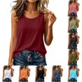 thumbnail image 1 of xfsWaSs Sleeveless Tank Tops for Women Summer Crewneck Sleeveless Top Loose Fit Casual T Shirts Solid Color Basic Racerback Tank Tops, 1 of 5