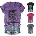 thumbnail image 1 of xfsWaSs T Shirts for Women V Neck Letter Print Short Sleeve T Shirt Casual Summer Tops Ladies Tee Shirts Soft Basic Tshirts, 1 of 3