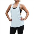 thumbnail image 1 of xfsWaSs Tank Tops For Women Summer Tops Racerback Workout Athletic Running Tank Tops Low Neck Loose Quick Drying Sports Sleeveless Tanks Shirt Basic Summer Tops, 1 of 4