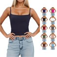 thumbnail image 1 of xfsWaSs Tank Tops for Women Built In Bra Slim Fitted Camisole Sleeveless Tank Top Padded Spaghetti Straps Shirts Layering Everyday Wear, 1 of 8