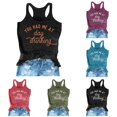 thumbnail image 1 of xfsWaSs Tank Tops for Women Graphic Tees Sleeveless T Shirts Casual Summer Letter Printed Round Neck Tank Top Lightweight Tshirts, 1 of 4