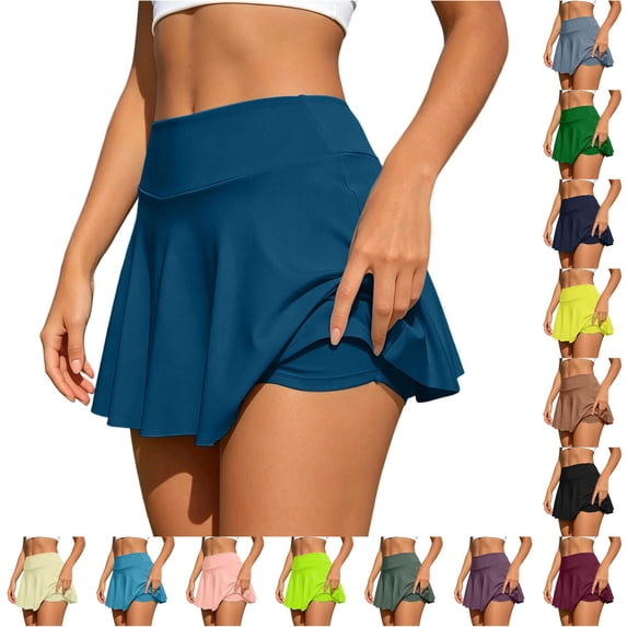 xfsWaSs Tennis Skirts for Women High Waisted Athletic Golf Skorts with Pocket Tennis Skirt Casual Running Yoga Workout Skorts for Woman