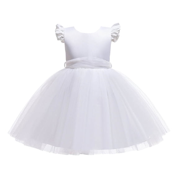 xfsWaSs Toddler Tulle Dress Flower Girl Dress Stylish Little Girl Dresses Children's Formal Wedding Pageant Party Birthday Princess Tutu Dresses 5-6 Years