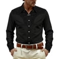 thumbnail image 1 of xfsWaSs Western Cowboy Shirts For Men Casual Button Down Long Sleeve Shirt Floral Embroidered Festival Shirts Holiday Celebration Retro Party Tops, 1 of 4