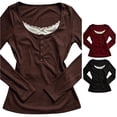 thumbnail image 1 of xfsWaSs Women Slim Fit Long Sleeve T Shirt Casual Round Neck Tee Shirt Top Fall Clothes Fashion Womens Tops Tshirts, 1 of 3
