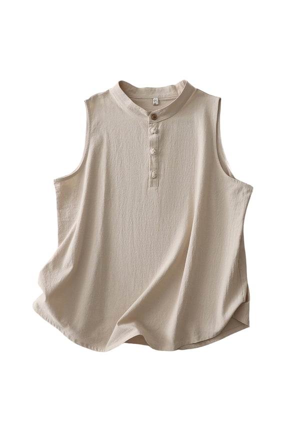 Women Summer Tank Tops Layered Half Placket Button Down Sleeveless Camisole Loose Fit Casual Outerwear Top Trendy Tank Tops