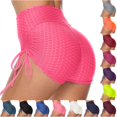 thumbnail image 1 of xfsWaSs Women Workout Shorts High Waisted Biker Shorts with Side Drawstring Ruched Stretchy Athletic Shorts Yoga Gym Leggings Short, 1 of 4
