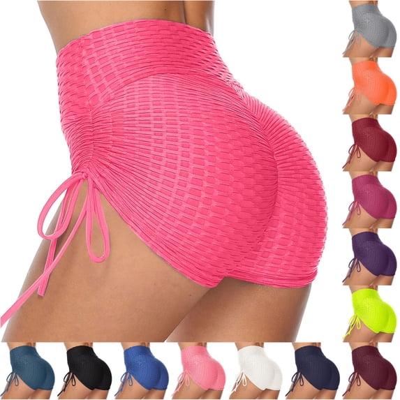 xfsWaSs Women Workout Shorts High Waisted Biker Shorts with Side Drawstring Ruched Stretchy Athletic Shorts Yoga Gym Leggings Short