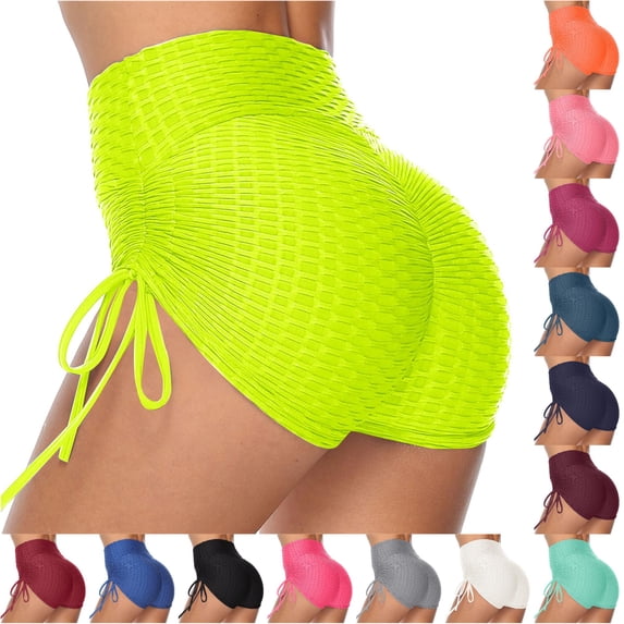 xfsWaSs Women Workout Shorts High Waisted Biker Shorts with Side Drawstring Ruched Stretchy Athletic Shorts Yoga Gym Leggings Short