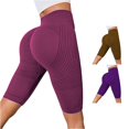 thumbnail image 1 of xfsWaSs Women's High Waisted Yoga Shorts Knee-Length Leggings Running Workout Gym Shorts Stretchy Breathable Athletic Biker Shorts for Women, 1 of 5